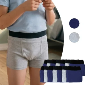 Lot de 14 boxers fuites urinaires – 3 à 14 ans – Coloris au choix