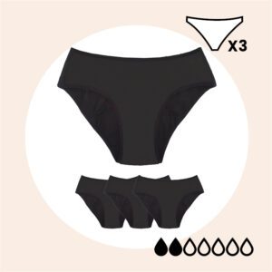 3 culottes absorbantes étanches – Fuites urinaires