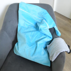 1 sac de stockage boxer ou protections lavables – Minky Bleu