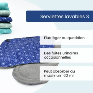 Lot de 5 serviettes fuites urinaires légères (Gamme S)