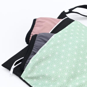 Pochette double (transport culotte menstruelle / serviette lavable) – Asanoha Amande