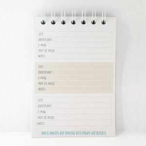 Carnet mot de passe