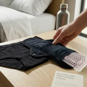 Accessoire de Fraîcheur Périnéale Inspiré du Bain Dérivatif (2 serviettes + 2 pads froids + 1 pochette)