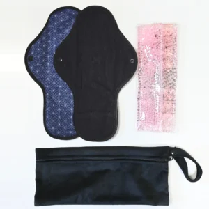 Kit Bain Dérivatif (2 serviettes + 2 poche de gel + 1 pochette) – Coloris Asanoha nuit