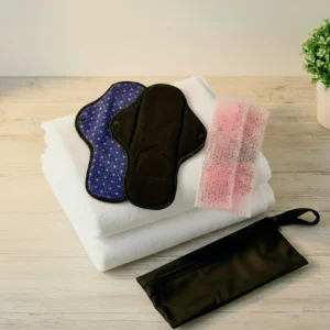 Kit Bain Dérivatif (2 serviettes + 2 poche de gel + 1 pochette) – Coloris Asanoha nuit