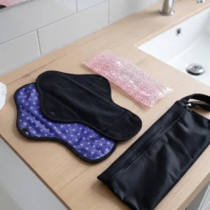 Kit Bain Dérivatif (2 serviettes + 2 poche de gel + 1 pochette) – Coloris Asanoha nuit