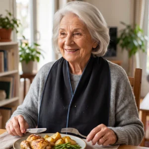 Bavoir adulte écharpe – Bavoir lavable pour les repas – Saphir